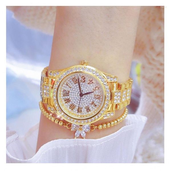 Relojes de pulsera BS Starry Diamond Light Marcas de lujo Reloj de mujer Cuarzo Moda