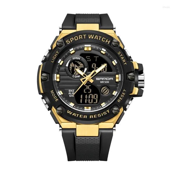 Montre-bracelets Business Leisure Watch for Men Circular Design with Rubber Strap Fashion Men's