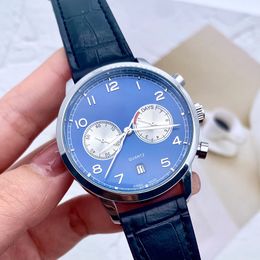 Horloges zakelijke herenhorloges Topmerk horloge 40 mm leren band 8 kleuren luxe alle wijzerplaten werken polshorloge voor heren Vaderdagcadeau Waterdicht Hoge kwaliteit