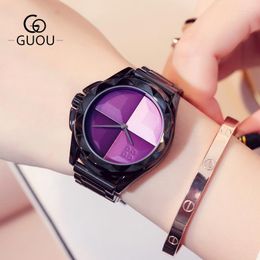 Horloges Business Ronde Quartz Innovatieve Wijzerplaat Casual Horloges Roestvrij Band Modieuze Klok Waterdicht Horloge Voor DamesWri