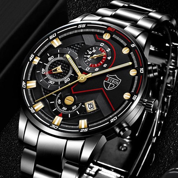 Montres-bracelets Business en acier inoxydable lumineux Quartz montre-bracelet pour hommes été classique simulation petit cadran mode luxe horloge décontractée