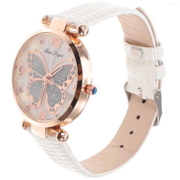 Relojes de pulsera Mariposa Reloj para mujer Estilo informal Mariposas Mujeres delicadas Adorno exquisito Pu Muñeca femenina amigable para la piel