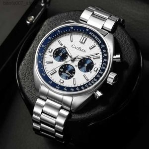 Wallwatches Cadisen 2024 New Mens Quartz Business Mens Japanese VD53 Mira el mejor código de tiempo para hombres de lujo