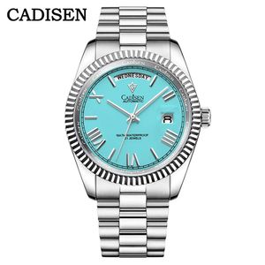 Montre-bracelets CaDisen C8185 IceBlue Dial Sapphire Glass Watches Men Japan Miyota8285 MOVT MONS'S'S MECTION MÉCANIQUE AUTOMATIQUE AUTORME 231110