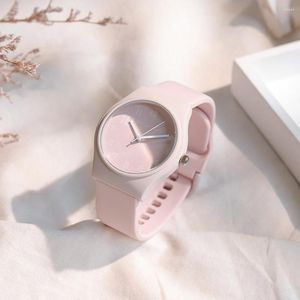Relojes de pulsera Colores de caramelo Reloj de estudiante INS Moda coreana Señoras de moda PU Correa de cuero Reloj de pulsera Reloj versátil simple