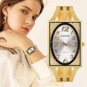 Relojes de pulsera Cansnow Bangle Watch Mujer Relojes Relojes para mujer Pulsera de acero inoxidable Pulsera de cuarzo para damas Diseño Reloj femenino