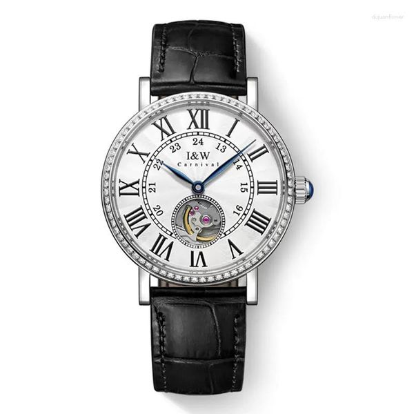 Montres-bracelets Carnaval Business Montre mécanique pour hommes Mode Tourbillon automatique Montre-bracelet étanche Ultra mince Reloj