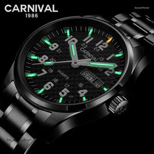 Montres-bracelets Carnaval T25 Tritium Gaz Lumineux Montre À Quartz Hommes Étanche Hommes Montres Saphir Cristal Horloge Relogio Masculino 269