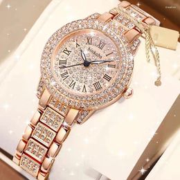 Montre-bracelets Casual Elegant All-Star Women's Quartz Watch Shiny Fine Zircon Mechanical Lady Fashion Pliage Montres Boucle