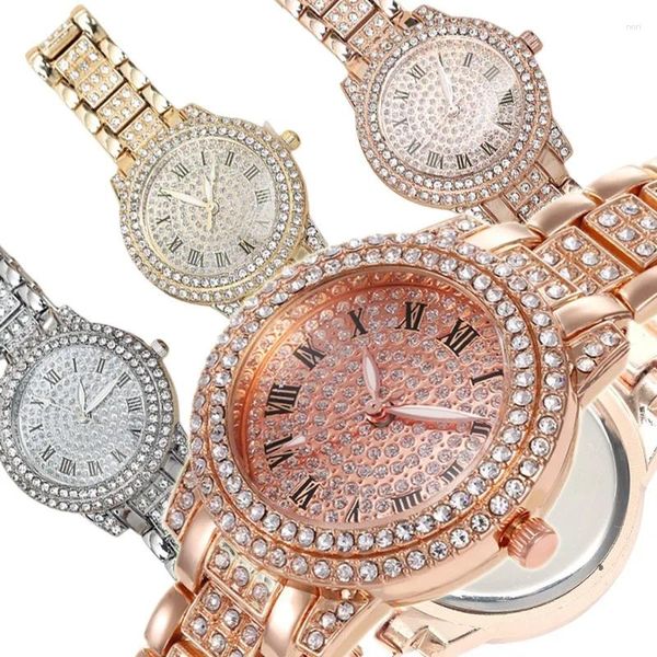 Relojes de pulsera Reloj de cuarzo Gypsophila informal para mujer, elegante traje de moda de marca, relojes con banda de acero, reloj de pulsera de aleación de diamantes de imitación para mujer