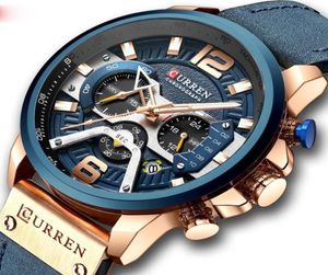Montres de bracelets montres sportives décontractées pour hommes Top Leather Wrist montre homme horloge chronographe de mode bracelet6664979