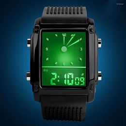 Polshorloges casual nuttige dubbele LCD chronograph digitale pols horloge lichtgewicht voor koppels