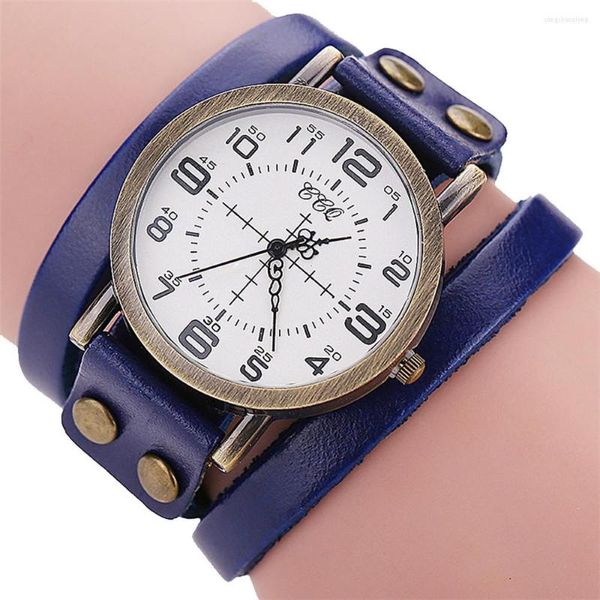 Montres-bracelets Ccq Marque Vintage Vache Bracelet En Cuir Montre Hommes Femmes Montre-Bracelet À Quartz Minimaliste De Mode Ultra Mince Simple Montres