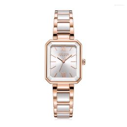 Horloges Keramiek Roestvrij staal Julius Lady Dameshorloge Japan Kwarts Elegante klok Mode Uren Armband Verjaardagsgeschenkdoos voor meisjes