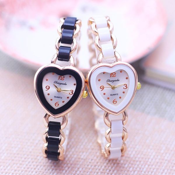 Relojes de pulsera Chaoyada Dama Mujer Moda Imitación Cerámica Mano Catenaria Reloj de pulsera Niñas Belleza fina Regalos de vacaciones Relojes Relojes de pulsera Wris