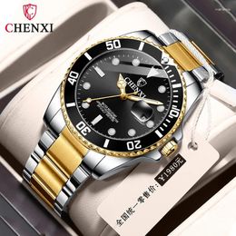 Montre-bracelets Chenxi 085 Montres masculines Watch Original Quartz Watch for Man 3bar imperméable Luminous en acier inoxydable Wristwatch Male Reloj Hombre