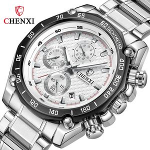 Polshorloges chenxi 929b herenkwarts horloge modekalender multifunctionele staal lederen pols horloges voor mannelijke Montres Homme