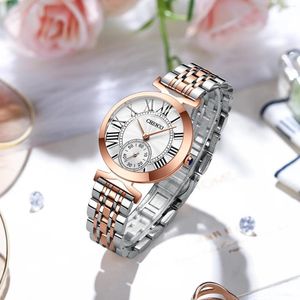 Montre-bracelets Chenxi Roman Design Rose Gold Fashion Fashion Woar's Watch Solid Steel Belt Imperproof Quartz