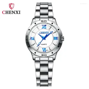 Montres-bracelets CHENXI Horloge étanche Bracelet en acier inoxydable Mode Femmes Montre Top Femme Business Lady Girl Montre-bracelet 027