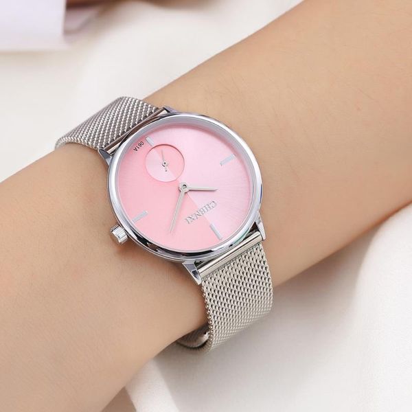 Relojes de pulsera Chenxi, relojes para mujer, reloj de cuarzo de acero inoxidable, pulsera informal para mujer, reloj de pulsera femenino de Navidad