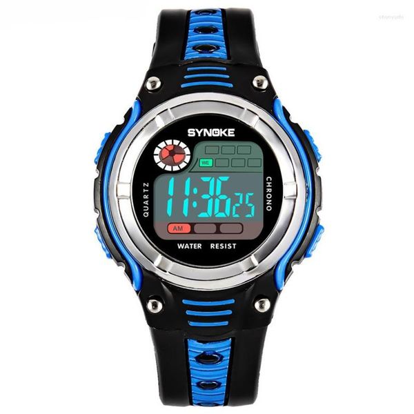 Relojes de pulsera Relojes electrónicos para niños Correa de plástico Deportes al aire libre Luminiscente Impermeable Multifuncional