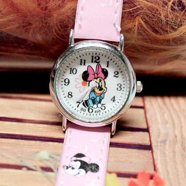Relojes de pulsera Relojes para niños Reloj de dibujos animados a la moda resistente al agua para niños, niñas, correa de PU, reloj de cuarzo, regalos de cumpleaños
