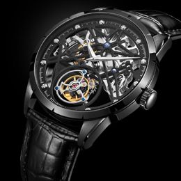 Relojes de pulsera Tourbillon volador chino para hombre, relojes mecánicos, reloj fino, esqueleto masculino para hombre, Kit de reloj de lujo, relojes de pulsera moldeados