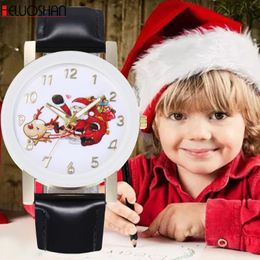 Polshorloges kerstpatroon vrouwen casual horloge dames lederen luxe horloges vrouw kwarts polswatch vrouwelijke klokuren zwart cadeau #d
