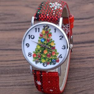 Montre-bracelets Tree de Noël Montres pour femmes décontractées