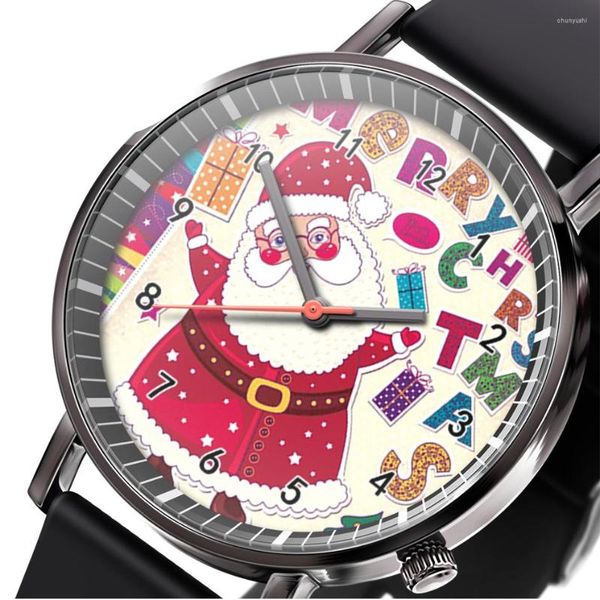 Relojes de pulsera Tendencia navideña Relojes casuales Hombres y mujeres Árbol Feliz Reloj impreso Regalo Cuarzo Moda Deportes Muñeca W