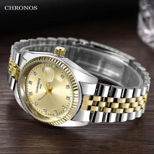 Mujeres de pulsera CHRONOS Men lujo Renúdito Relojí