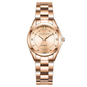 Polshorloges chronos horloges voor vrouwen ronde roestvrijstalen horloge kwarts rose goud bling sale dames geschenken 231k