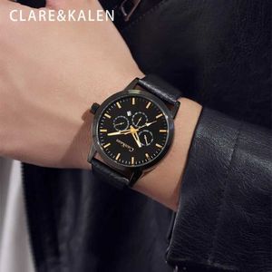 Montre-bracelets Clarekalen Watch Mens Light Luxury Mécanique Montre Business Style Watch imperméable et anti-fleur Black 240423