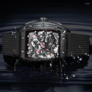 Montres-bracelets Design classique automatique hommes montre squelette mécanique luxe AILANG montres étanche bracelet en caoutchouc Reloj
