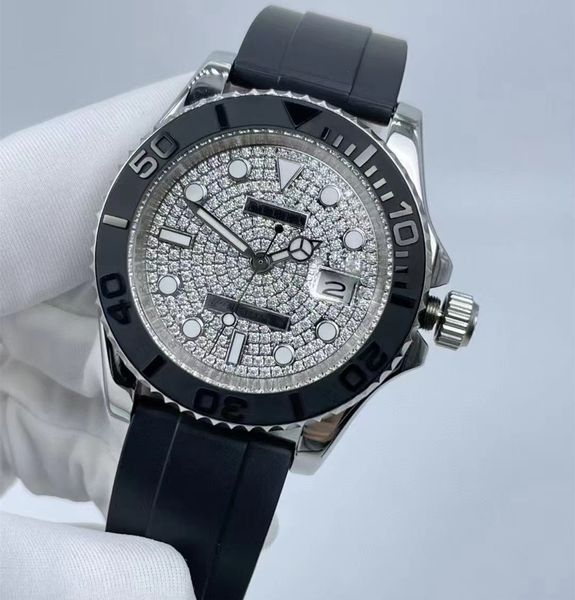 Montres-bracelets Mode classique - montre mécanique automatique taille 40MM Le cadran est serti de diamants saphir miroir étanche fonction hommes comme un cadeau