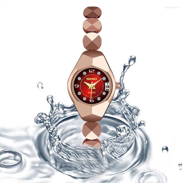 Relojes de pulsera Clásico de acero inoxidable Moda Mujer Reloj de cuarzo Joyería de lujo Regalo del día de San Valentín para Drop Relogio Feminino