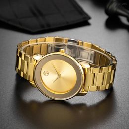 Relojes de pulsera Reloj clásico ultrafino para hombre Reloj Shi Ying resistente al agua de acero inoxidable de negocios.