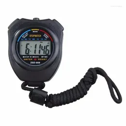 Horloges Klassiek waterdicht digitaal horloge Professioneel handheld LCD-alarm Sportstopwatch Chronograaf Timer Stop met touwtje