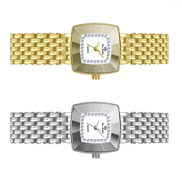 Relojes de pulsera Reloj clásico para mujer Puntero brillante con hebilla de una pieza para novias Bodas Citas Compras