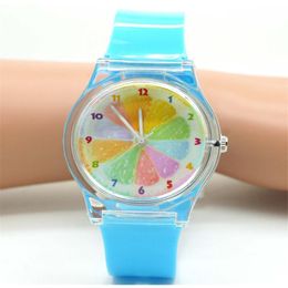 Polshorloges kleurrijke riem fruit horloge wijzerplaat cadeau voor dames jongens en meisjes mode eenvoudige stijl fan kunst horloges hoge kwaliteit