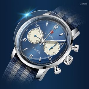 Polshorloges kleur mannen 42 38 mm chronograaf 1963 horloges zeemeeuwbeweging ganseck mechanisch horloge saffier hardlex acrylicwristwatches wr