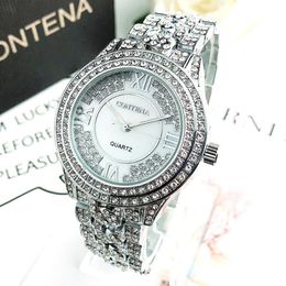 Montre-bracelets Confenten 6449 Womens Watches Ladies en acier inoxydable en argent sterling diamant montre à l'eau quartz résistant au poignet pour les femmes 255J