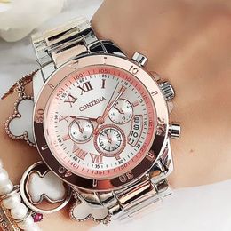 Relojes de pulsera CONTENA Top Brand Relojes de lujo para mujeres Moda Creativa Pulsera de acero para mujer Reloj de cuarzo Reloj Mujer 230905