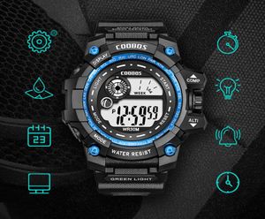 Montre-bracelets Coobos Luminous Fashion Sport Fitness Fitness Waterproof Digital Watches for Man Date Army Military Clock Relojes Para Ho1706118