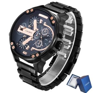 Horloges Cool Zwart Roestvrij Stalen Horloge Mannen Mode Quartz Heren Horloges Relogio Cagarny Masculino Militaire Mannelijke Cloc257i