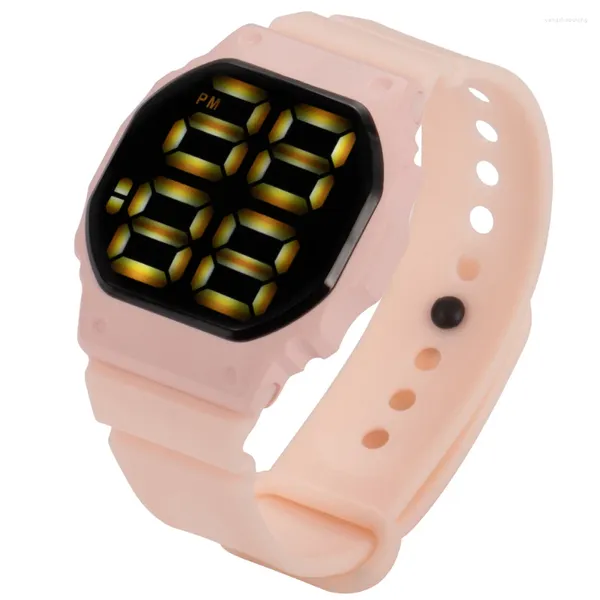 Relojes de pulsera Cool para mujeres Reloj electrónico digital 2024 Rosa Blanco Correa de silicona suave Reloj de pulsera Hombres Damas Montre Femme