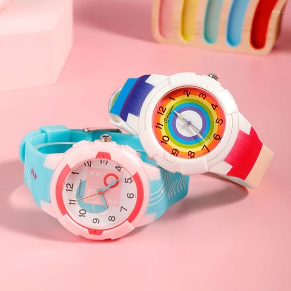 Relojes de pulsera Reloj de pulsera colorido creativo para mujer Reloj de pulsera elegante para mujer Relojes deportivos para estudiantes Reloj femenino resistente al agua