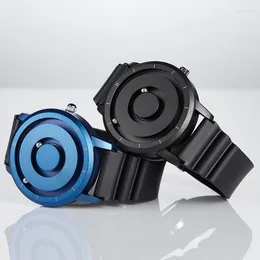Muñecos de pulsera creative eutour watch men Blue Rose Gold Black Sliver Magnético Multinacional Reloj Man Quartz Sports Hour Reloj Masculino