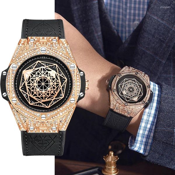 Relojes de pulsera Creative Magic Array Alto Grado Impermeable Retro Reloj de cuero para hombres Exquisito Mujer