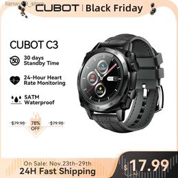 Relojes de pulsera Cubot C3 SmartWatch Sport Monitor de sueño de frecuencia cardíaca 5ATM Impermeable Touch Fitness Tracker Reloj inteligente para hombres Mujeres Android iOSQ231123